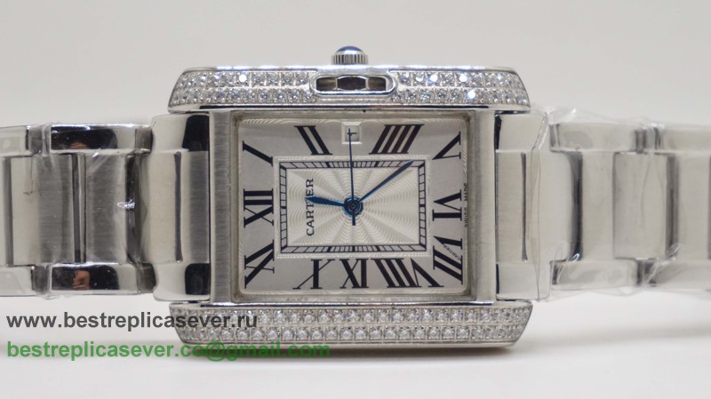 Cartier Tank Quartz Diamonds Bezel S/S CRG81