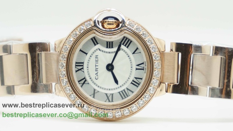 Cartier Ballon bleu de Cartier Quartz Diamonds Bezel Sapphire S/S CRW55
