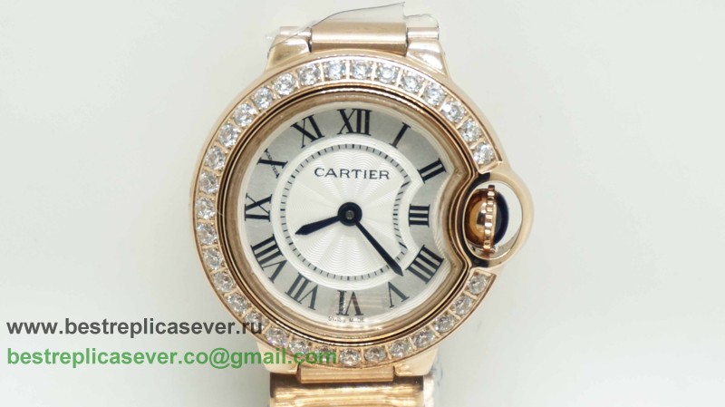 Cartier Ballon bleu de Cartier Quartz Diamonds Bezel Sapphire S/S CRW55