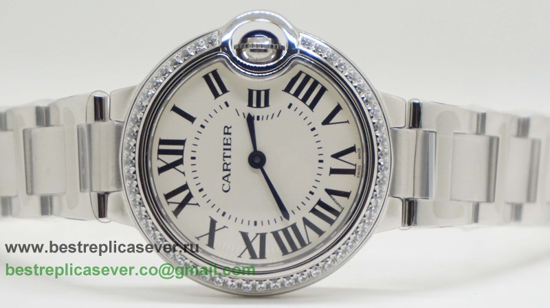 Cartier Ballon bleu de Cartier Quartz Diamonds Bezel Sapphire S/S CRW58