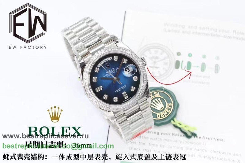 RXGR Rolex Day-Date Swiss ETA 3255 Automatic S/S 36MM Sapphire RXGR68