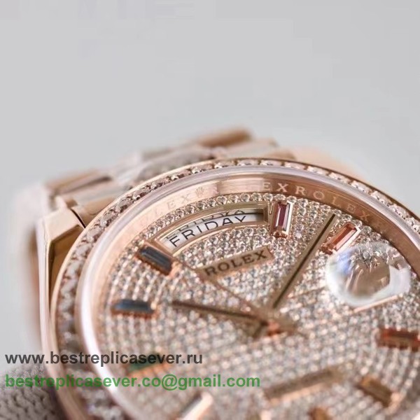 RXGR Rolex Day-Date Swiss ETA 2836 Automatic S/S 36MM Sapphire Diamonds RXGR79