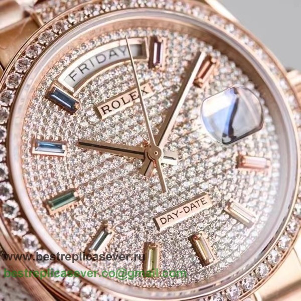 RXGR Rolex Day-Date Swiss ETA 2836 Automatic S/S 36MM Sapphire Diamonds RXGR79