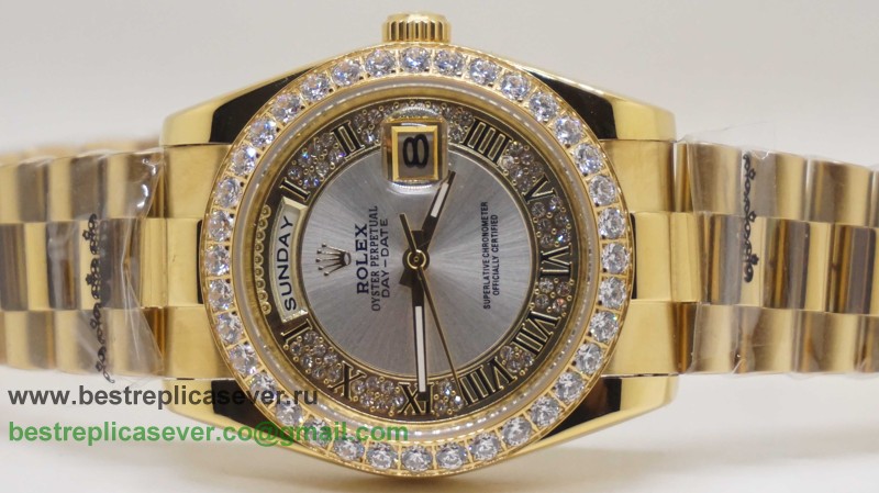 Rolex Day-Date Automatic S/S 38MM Sapphire Diamonds Bezel RXG176