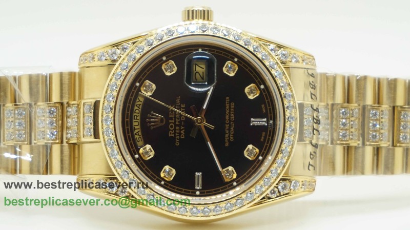 Rolex Day-Date Automatic S/S 36MM Sapphire Diamonds Bezel RXG188