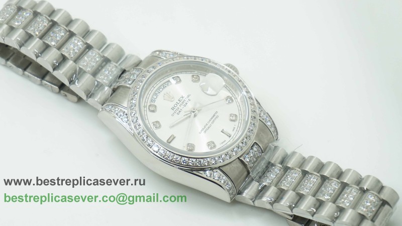 Rolex Day-Date Automatic S/S 36MM Sapphire Diamonds Bezel RXG250
