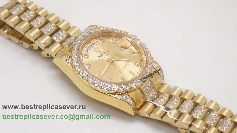 Rolex Day-Date Automatic S/S 36MM Sapphire Diamonds Bezel RXG259