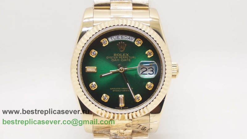 Rolex Day-Date Automatic S/S 36MM Sapphire No Markers RXG459